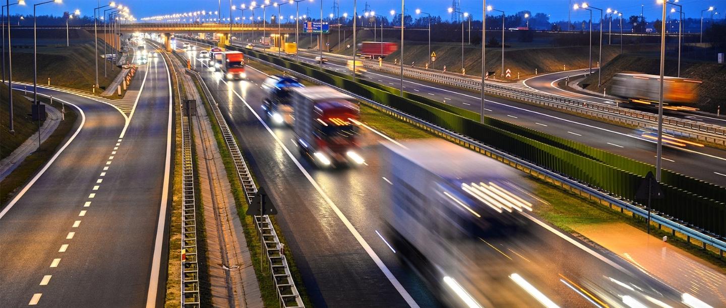 trucks in the highway