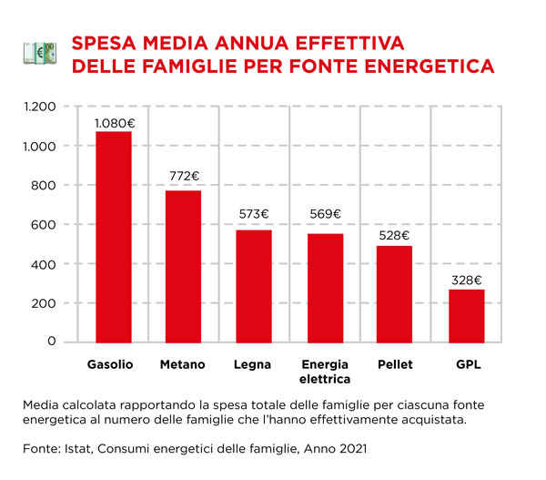 Spesa media annual famiglie energetica